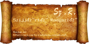 Szijjártó Radiszló névjegykártya